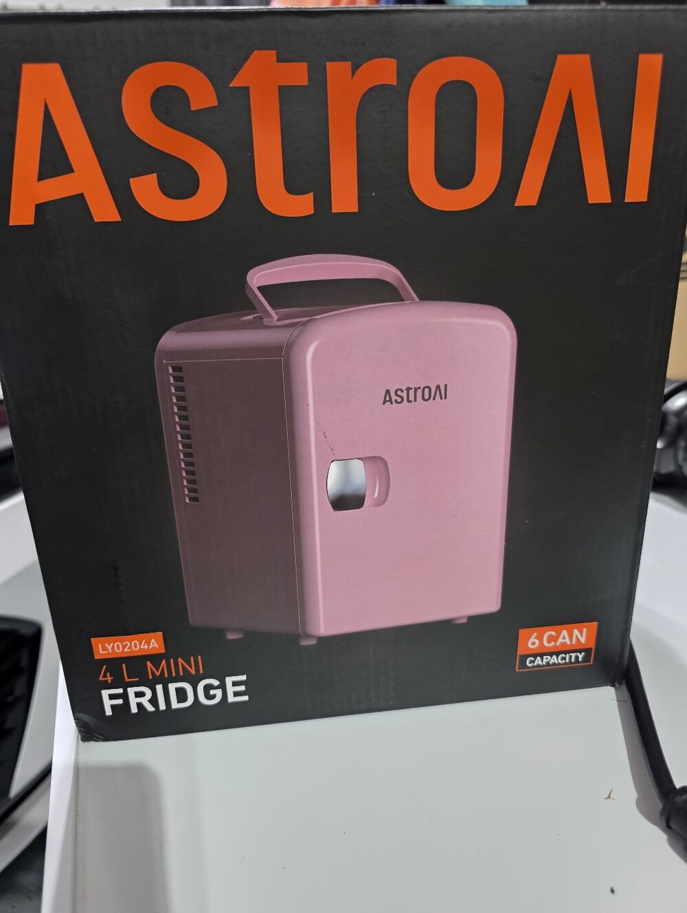 AstroAI Pink 4L Mini Fridge - Portable 6-Can Cooler